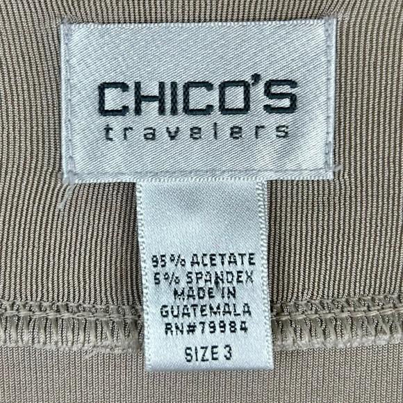 Chico's‎ Travelers Cardigan Sweater Women 3 US XL Tan Beige One Button Stretch - Picture 6 of 6